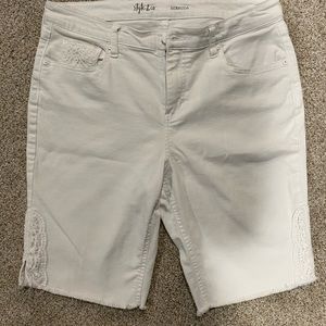Style & Co white Bermuda shorts